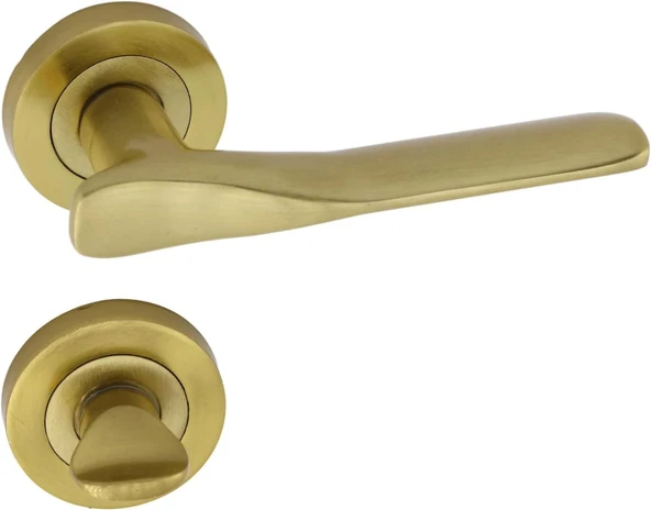 Titanyum Gold Wc Banyo Kapı Kolu Daire Rozetli Sürgülü Kapı Sağ Sol Uygun Kolları Kulpu ürün görseli 1