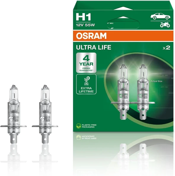 Ampul H1 Ult 55W 12V P14.5S5X2Boxtrqr2 Ultralife 64150Ult-Hcb - 64150Ult-Hcb ürün görseli 1