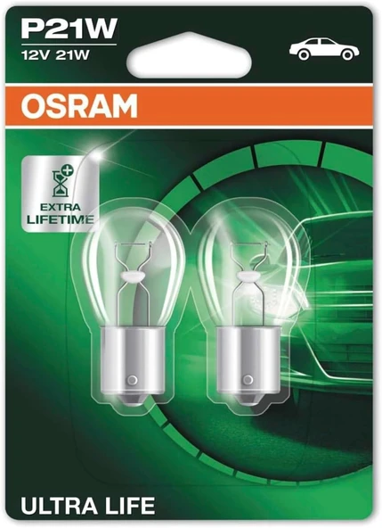 Life P21 W Fren/Sinyal/Uç Yedekleme İşık 7506Ult 02B Dayanıklı, Çift Blister Medium Beyaz 7506Ult-02B ürün görseli 1