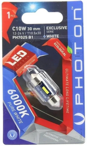 Photon Ampul C10W 12-24V Exclusive Cb 31Mm Sofit Led (Tekli Blister) - Pht Ph7025 B1 ürün görseli 1