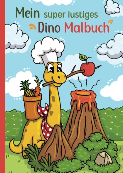 Mein Lustiges Dino Malbuch: 50 Lustige Dinos Zum Ausmalen Für Ab 4 Jahren! Als Kopiervorlage Für Pädagoginnen Geeignet! (Super Lustiges Malen, Band 1) ürün görseli 1