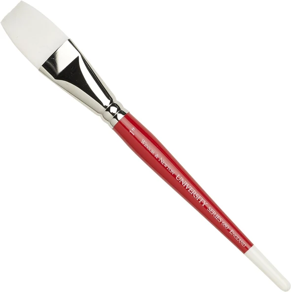 Winsor & Newton University Serie 680 Fırça Kısa Saplı, Sentetik, Beyaz, Kırmızı, 1 Inç ürün görseli 1
