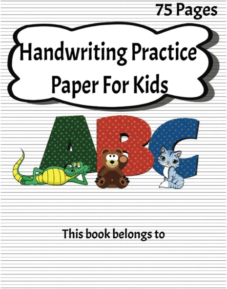 Independently Published Handwriting Practice Paper For Kids: Landscape, 75 Pages, 8.5"X11" ürün görseli 1