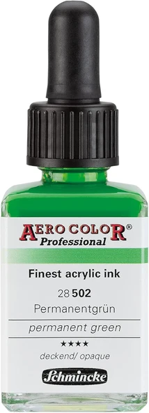 Schmincke Aero Color Professional Akrilik Airbrush Mürekkebi 28 Ml 502 Permanent Green ürün görseli 1