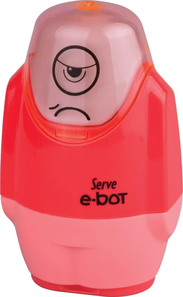 Serve E-Bot Silgili Kalemtiraş Fosforlu Kırmızı ürün görseli 1
