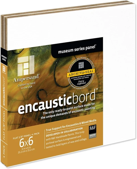 Ampersand Supply Ahşap Boyama Paneli, Müze Encausticbord, 15X15 Cm, 3 Mm Derinlik ürün görseli 1