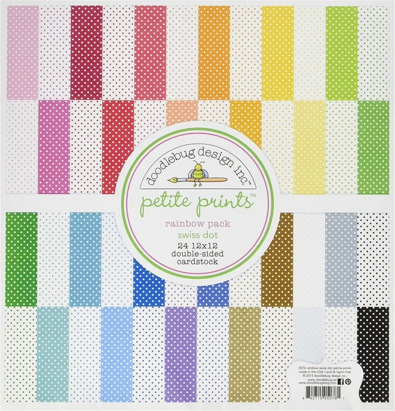 Dooblebug Petite İsviçre Puantiyeli Tonkartons 12 Inç X 12 Inç 2 Rainbow ürün görseli 1