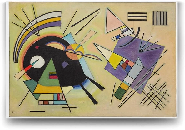 Wassily Kandinsky - Black And Tablosu - 100X70Cm ürün görseli 1