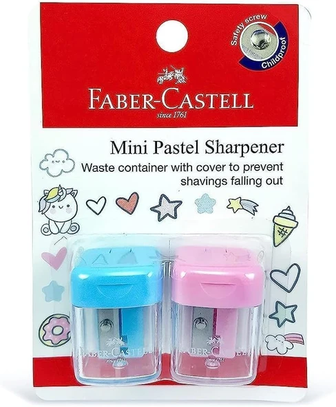 Faber-Castell Faber Castell Minibox Kalemtıraş 2 Parça, Blister Kartlı, Çeşitli Renkler, Fcc584601 ürün görseli 1