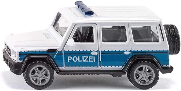 2308, Mercedes-Amg G65 Polizeiauto Mit Anhängerkupplung, 1:50, Metall/Kunststoff, Blau/Weiß, Auswechselbare Reifen ürün görseli 1