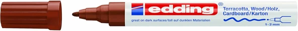 Edding 4040 Mat Mürekkep Kalemi - 1 Markör - Yuvarlak Uç 1-2 Mm - Kahverengi - Pürüzlü, Koyu Veya Gözenekli Yüzeylere Yazı Yazmak Süslemek Için - Terakota, Karton, Ahşap Için İdeal ürün görseli 1