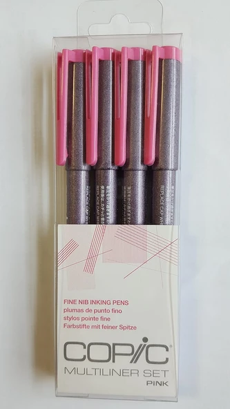 Copic Multiliner Pink Set (0,05, 0,1, 0,3, 0,5) ürün görseli 1