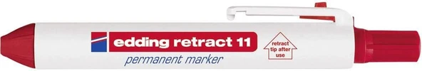 Edding Retract 11 Permanent Markör - Kırmızı - 1 Kalem - Yuvarluk Uç 1.5-3 Mm ürün görseli 1