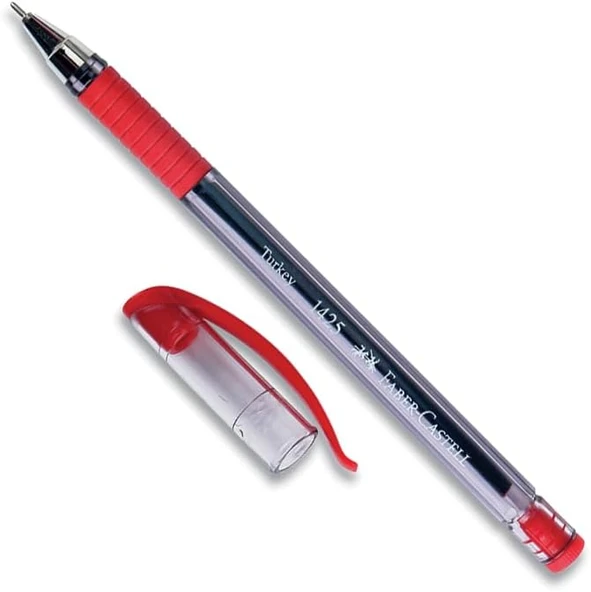 Faber-Castell İğne Uç Tükenmez Kalem Seti, 10’Lu, Kırmızı, 0.7 Mm, Rahat Yazım, Ergonomik Tutuş ürün görseli 1