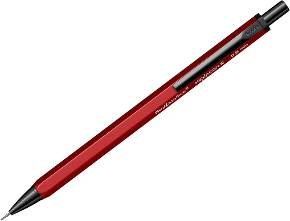 Scrikss Office Hexagonr Mekanik Kurşun Kalem Kırmızı 0.5 Mm ürün görseli 1