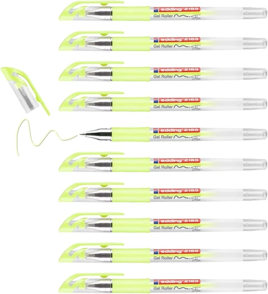 Edding 2185 Jel Roller Pastel Sarı - 10 Kalem - 0,7 Mm ürün görseli 1