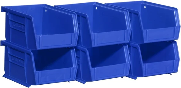 Akro-Mils 30210 Akrobins Plastik Saklama Kutusu, Istiflenebilir, El Işi Cihazlar Için, 6'Lı Paket, 08212Blue ürün görseli 1