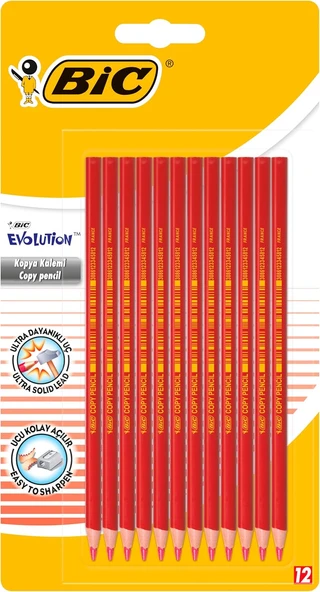 Evolution Kırmızı Kalemi 12'Li Blister,Kıymık Oluşturmaz, Çiğnemeye Karşı Dayanıklı, Kolay Açılır ürün görseli 1