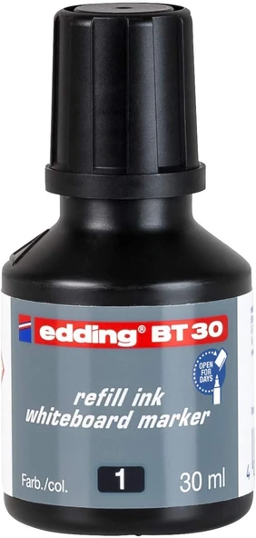 Edding Bt 30 Beyaz Yazı Tahtası Kalemi Yedek Mürekkebi - Siyah - 30Ml ürün görseli 1