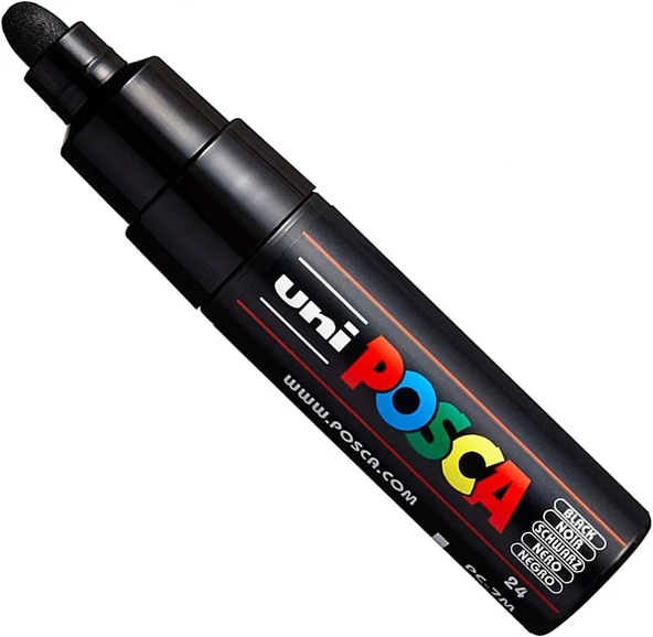 Posca Uni Pc-7M Işaretleme Kalemi, Sanat Kalemi, Büyük Küre Uç, 4, 5 – 5, 5 Mm – 15 Renk Siyah ürün görseli 1