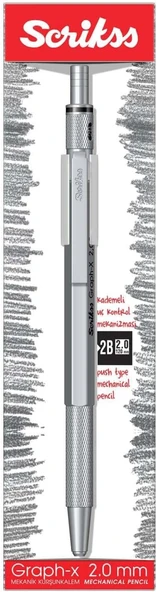 Scrikss Office Graphx Mekanik Kurşun Kalem Saten Gri 2 Mm ürün görseli 1