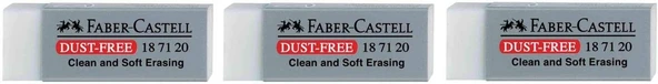 Faber-Castell Silgi, Plastik, Gri, 3 Adet ürün görseli 1