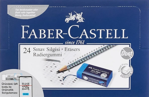 Faber-Castell Sınav Silgisi, 24’Lü, Renk, Kurşun Kalem İzlerini Kolayca Silen, Doğa Dostu Kullanışlı Tasarım ürün görseli 1