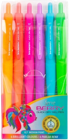 Serve Berry Jel Kalem 07Mm Karma Blister 6Li ürün görseli 1
