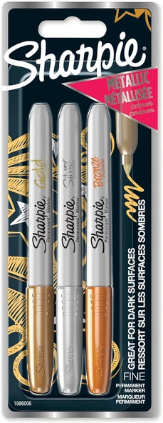 Sharpie Metalik Markör, Karışık 3'Lü Paket ürün görseli 1