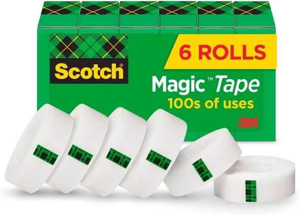 Scotch Sihirli Bant, 7,5 X 2,5 Cm, 6'Lı Paket (810K6) ürün görseli 1