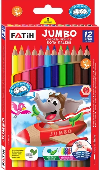 Fatih Fa33340Kb12Rtb Tam Boy Renkli Kalemler, 12 Renk ürün görseli 1