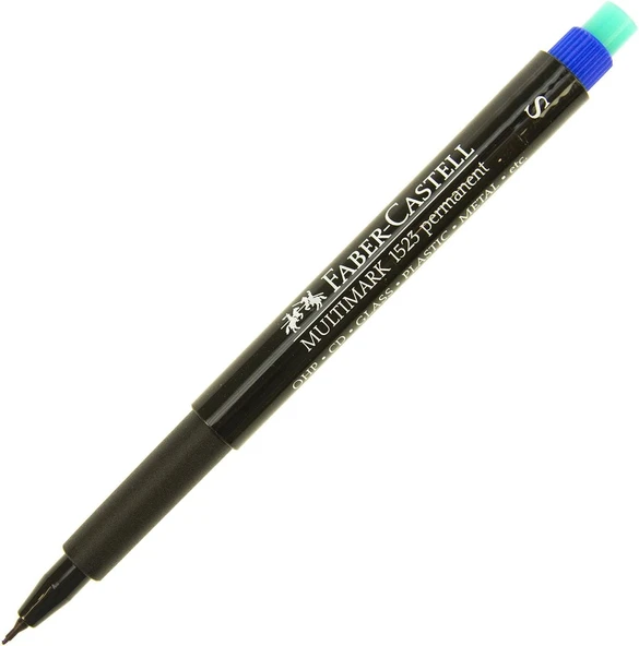 Faber-Castell Permanent Asetat Kalem, S Uç, Mavi, Kalıcı Solmayan Yazım, Asetat Silgili ürün görseli 1