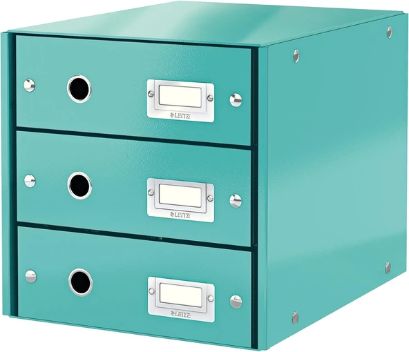 Leitz A4 Click & Store 3 Çekmeceli Evrak Rafı, Buz Mavisi, 60480051 ürün görseli 1