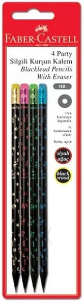 Faber-Castell Blister Kurşun Kalem 4'Lü, Party ürün görseli 1