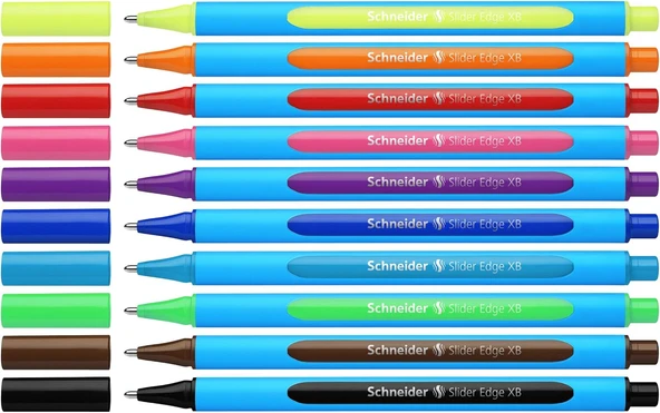 Schneider 152290, Slider Edge Xb Tükenmez Kalem (Xb Çizgi Genişliğine Sahip Üçgen Kalemler) 10 Parça, Çeşitli ürün görseli 1