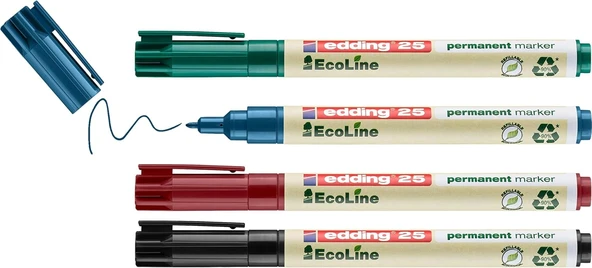 Edding Kalıcı Marker 25 Ecoline, Doldurulabilir, 1 Mm, Çeşitli ürün görseli 1