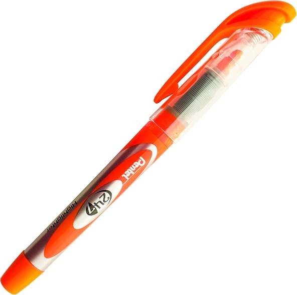 Pentel Highlighter Likit Mürekkepli, Şeffaf Gövdeli Fosforlu Kalem, Turuncu ürün görseli 1