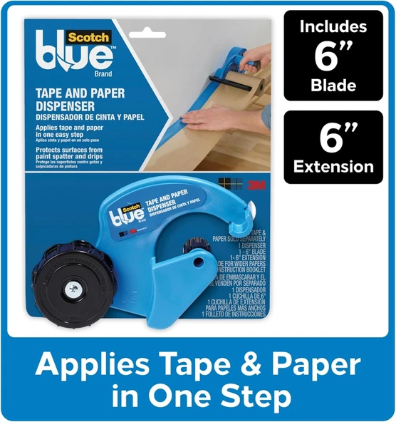Scotchblue M1000 El Maskesi El Kapağı, Kapak Kağıdı Için, Tüm Yapışkan Bant Genişlikleri Için, Bıçaksız 1 Dispenser, Maskeleme Bandı Kağıt ürün görseli 1
