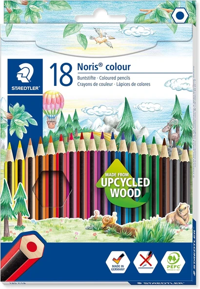 Staedtler 185 C18 Noris Kuru Boya Kalemi 18'Li ürün görseli 1