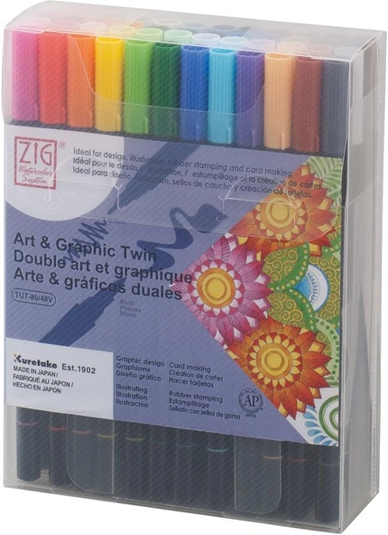 Kuretake Zig Art&Graphic Twin Tut-80/48V 48 Li̇ ürün görseli 1