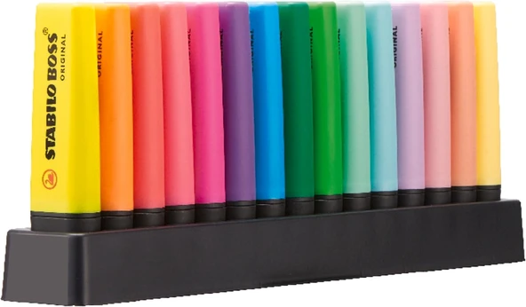 Stabilo - Fosforlu Kalem - 15'Li Masa Seti - 9 Parlak Renk - 6 Pastel Renk ürün görseli 1