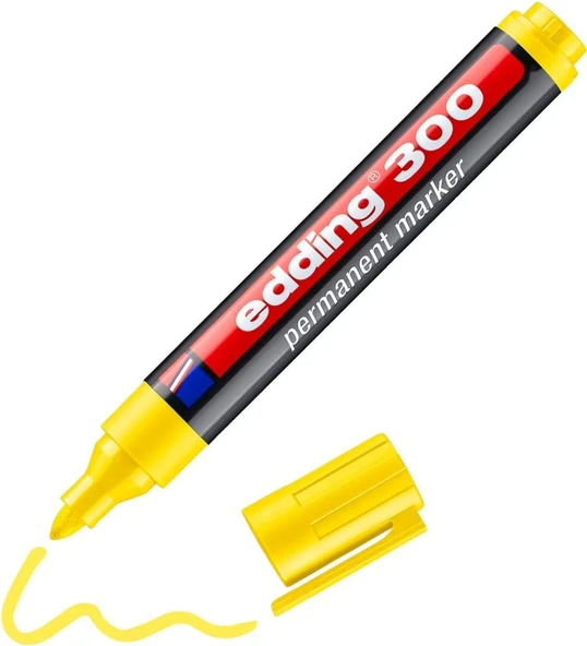 Edding 300 Permanent Markör - Sarı - 1 Kalem - Yuvarlak Uçlu 1,5-3 Mm ürün görseli 1
