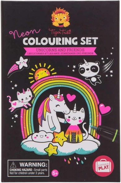 Bertoy Tiger Tribe Neon Unicorn Boyama Seti Çizim Seti ürün görseli 1