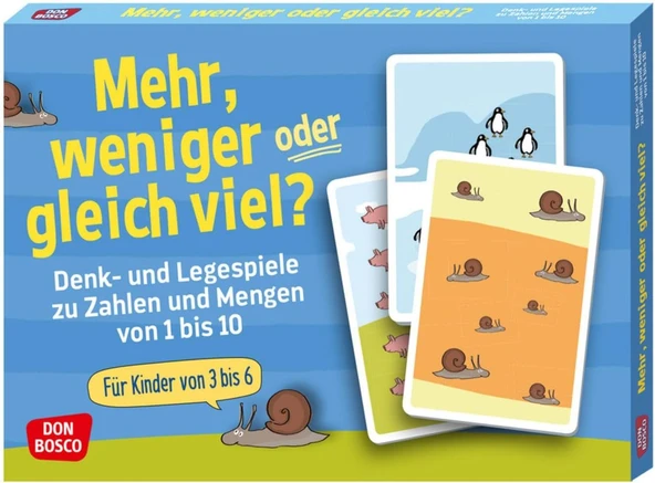 Mehr, Weniger Oder Gleich Viel?: Denk- Und Legespiele Zu Zahlen Und Mengen Von 1 Bis 10 (Denk- Und Legespiele Für Kinder) ürün görseli 1