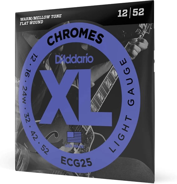 D'Addario Ecg25 Elektro Gitar Tel Seti, Chromes, Light Gauge (12-5 ürün görseli 1
