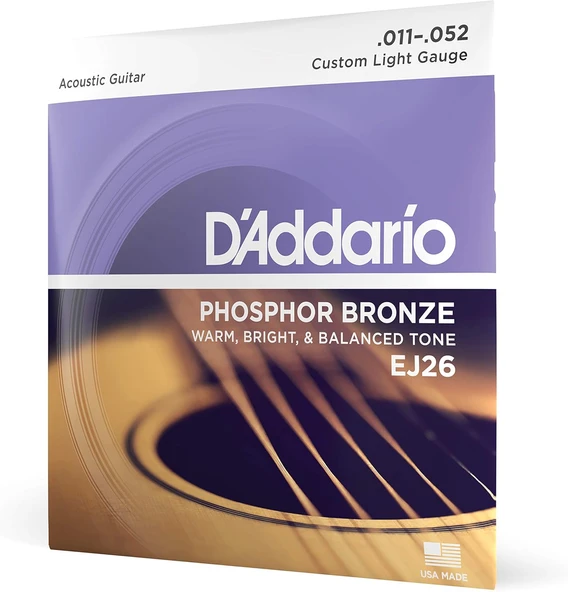 Daddario Ej26 Akustik Gitar Tel Seti, Phosphor-Bronze, Custom Li ürün görseli 1