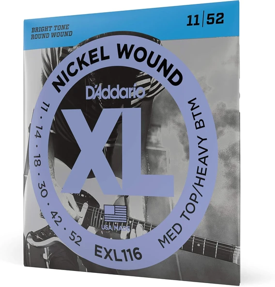 Daddario Exl116 Elektro Gitar Tel Seti, Xl, 11-52, Med Top/Heavy B ürün görseli 1