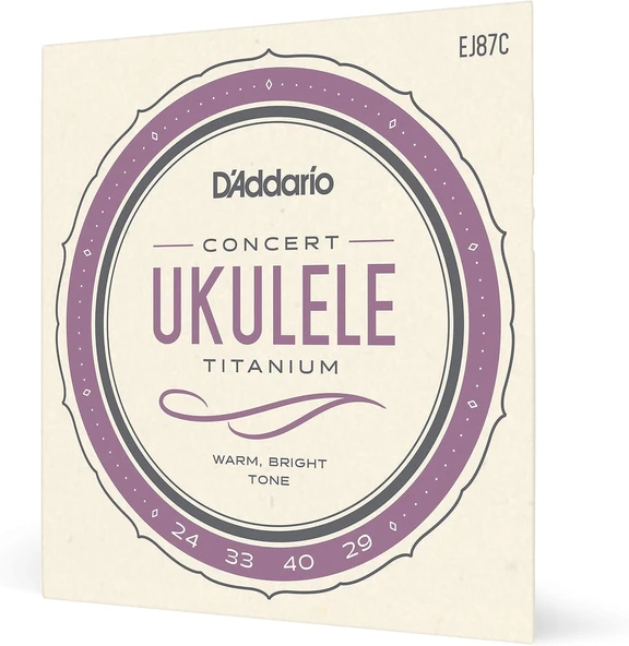 D'Addario Konser Ukulele Dizeleri, Titanyum, Ej87C, 4 Telli Set, 1 Adet ürün görseli 1