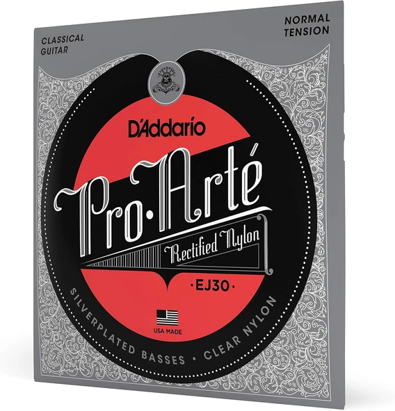 Daddario Ej30 Klasik Gitar Tel Seti (4/4), Rectified Clear Nylon ürün görseli 1