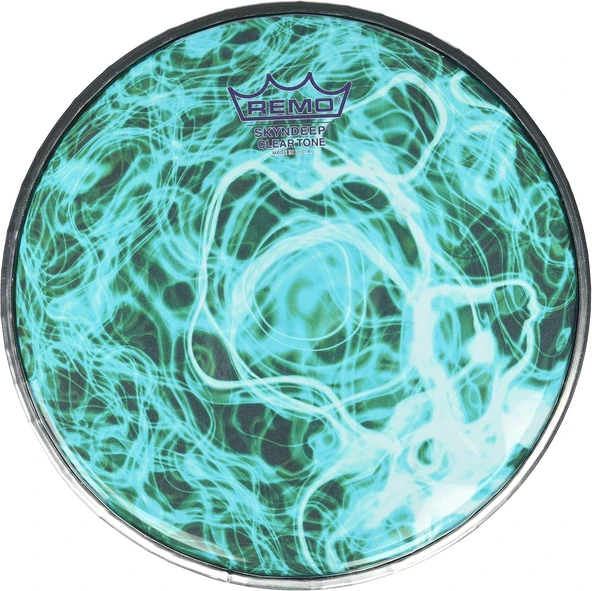 Remo Da-4390-Sd-Sc018 Darbuka Derisi Dx Skyndeep Cleartone 9Inc 38Inc Collar Crimped Hoop Turquoise Mist Desenli ürün görseli 1